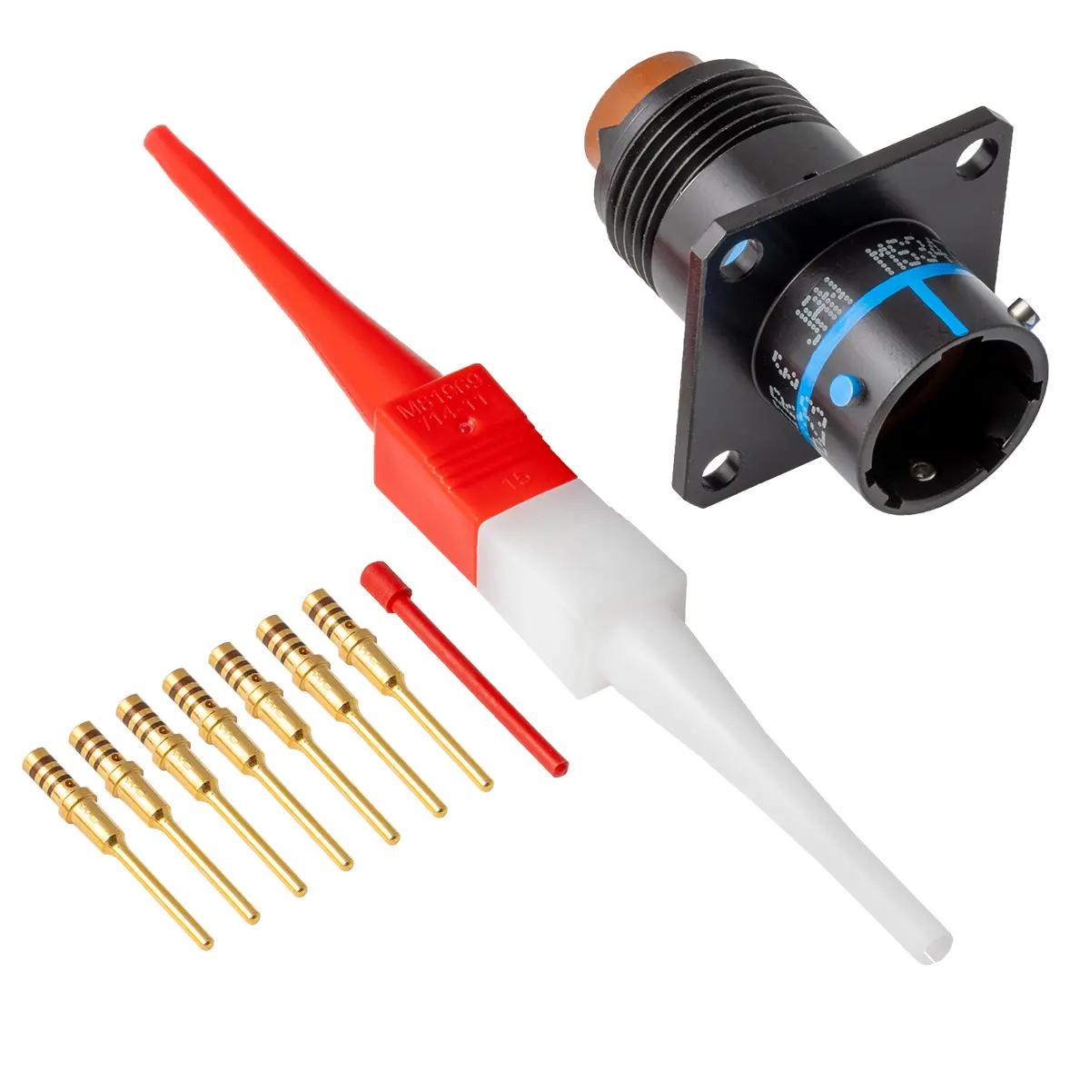 MS3470A10-6P ,  6 WAY FLANGED, BLKACK, RECEPTACLE-PIN
