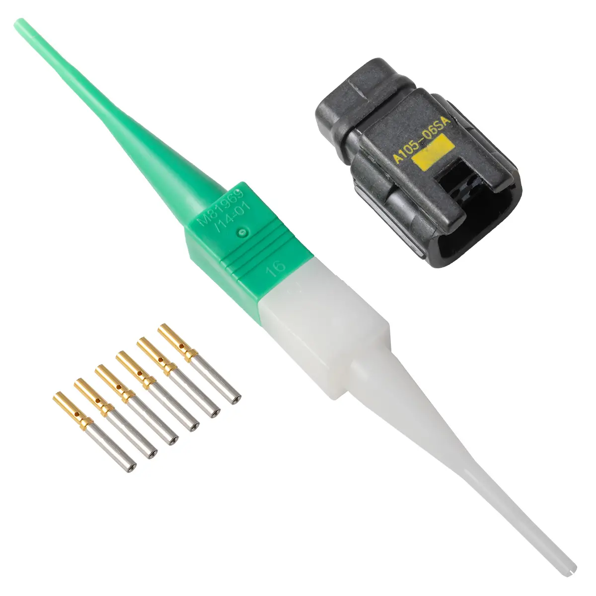 ASC105-06SA , ASC,6 WAY,INLINE,PIN,A KEY,YELLOW