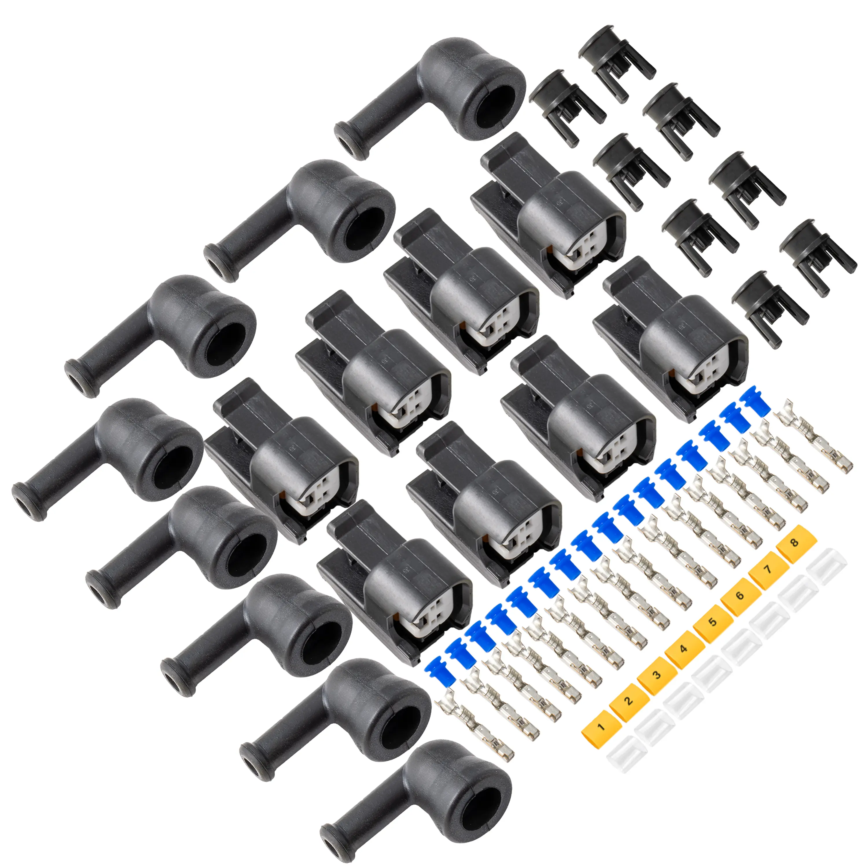 EV6-USCAR 8 INJECTOR KIT, 90 BOOTS