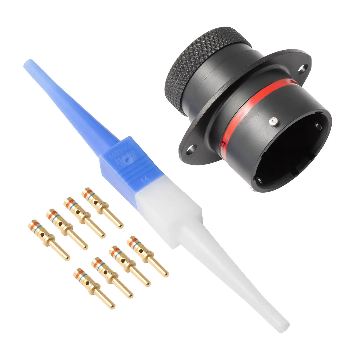 AS016-08PN  AS,8 WAY,FLG,PIN,N KEY,RED