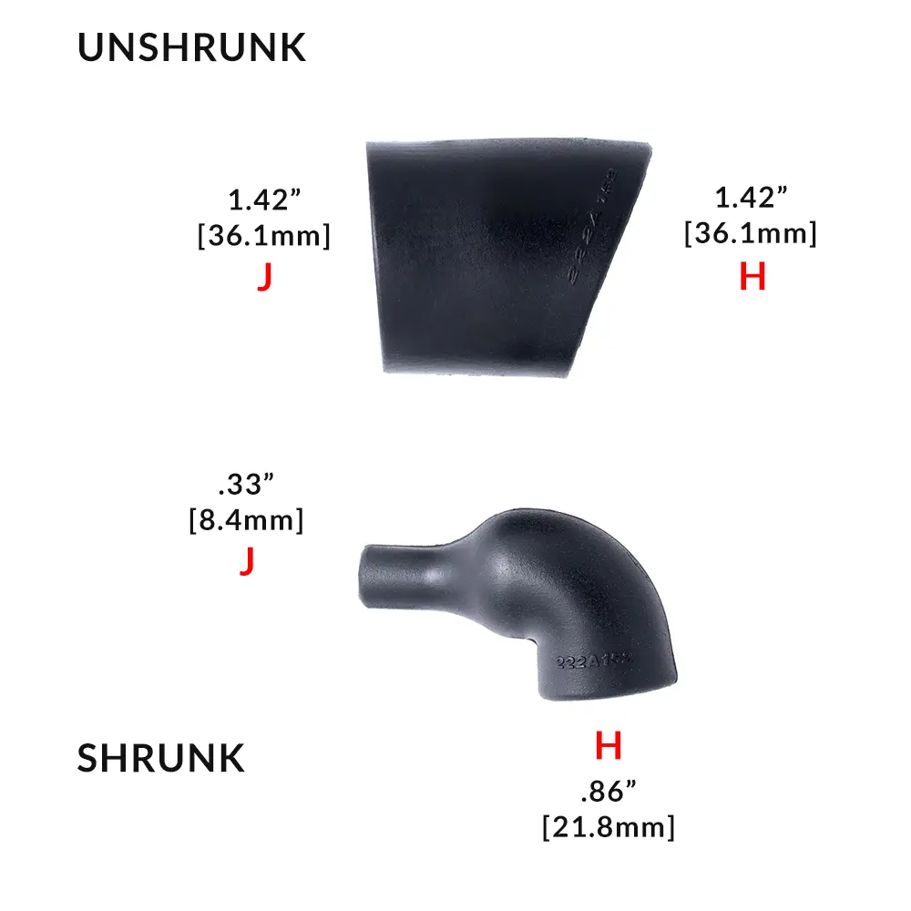 222A152-25-0 NON LIPPED 90° LIPPED BOOT