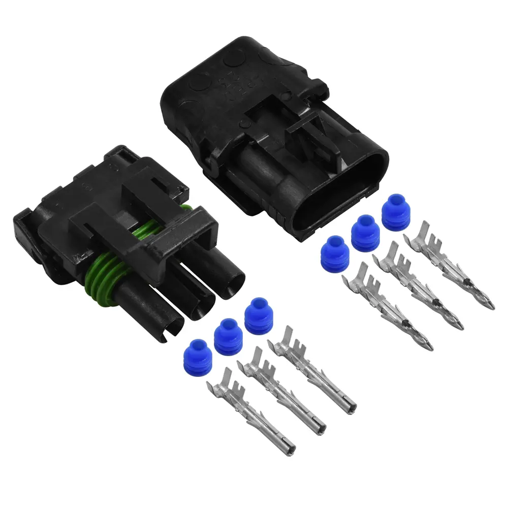 Weather Pack 3 Pin Connector Kit 12-10 Ga