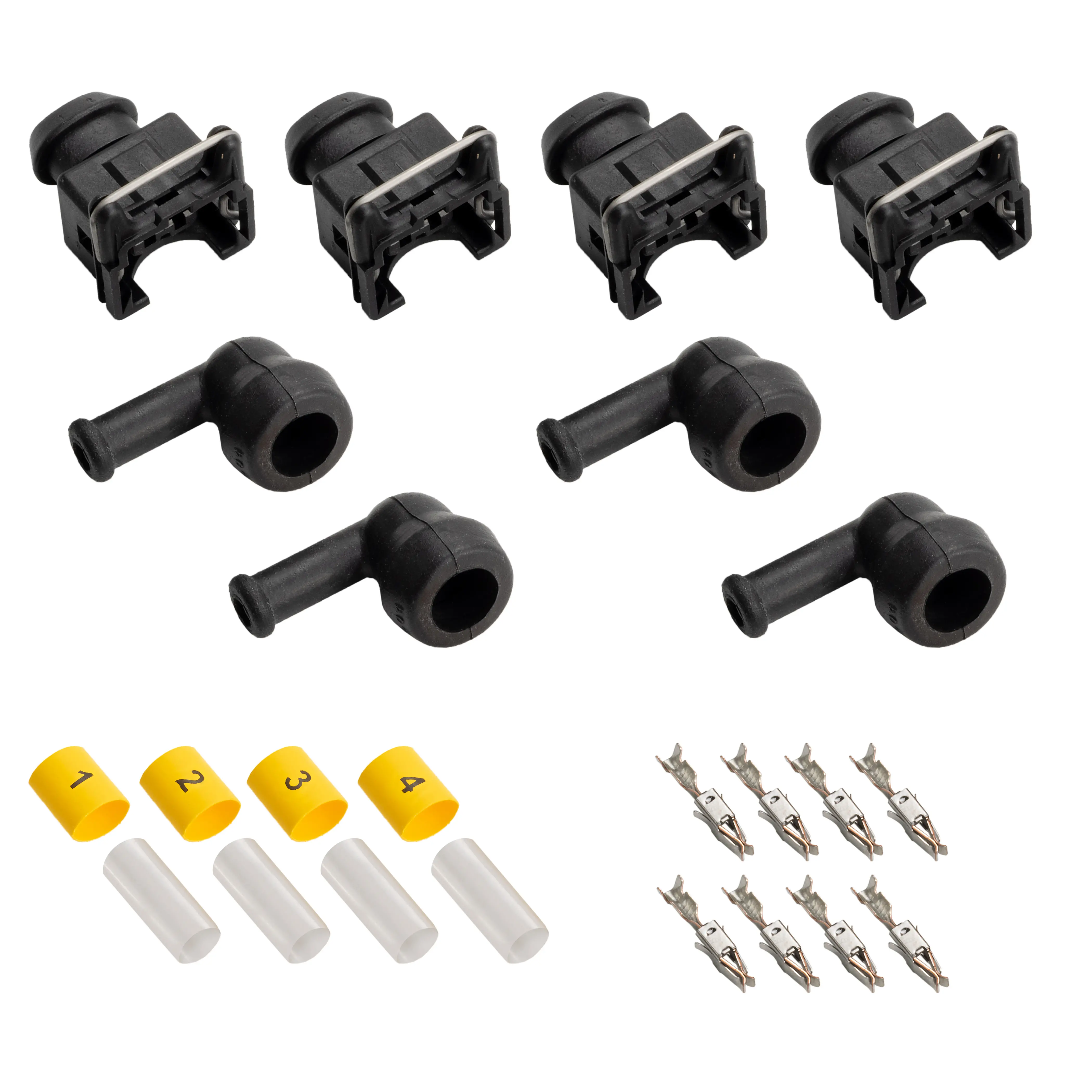 4 CYL INJECTOR CONNECTOR KIT W 90º BOOTS