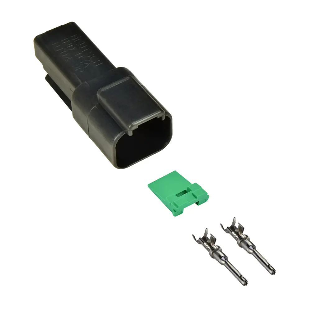 Deutsch DT 2 Way Receptacle Kit Solid Nickle Black