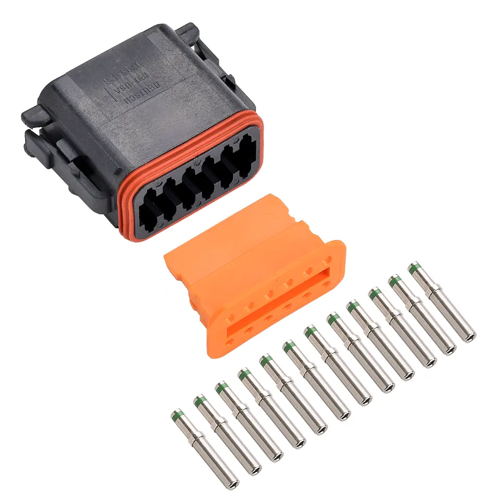 DT 12 Way Plug Kit Solid Nickle 16-14 Black