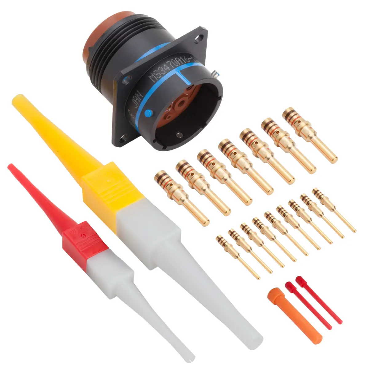 14 WAY FLANGED RECEPTACLE-PIN BLACK