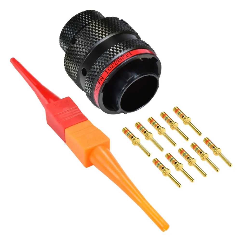 AS,10 WAY,PLG,PIN,N KEY,RED