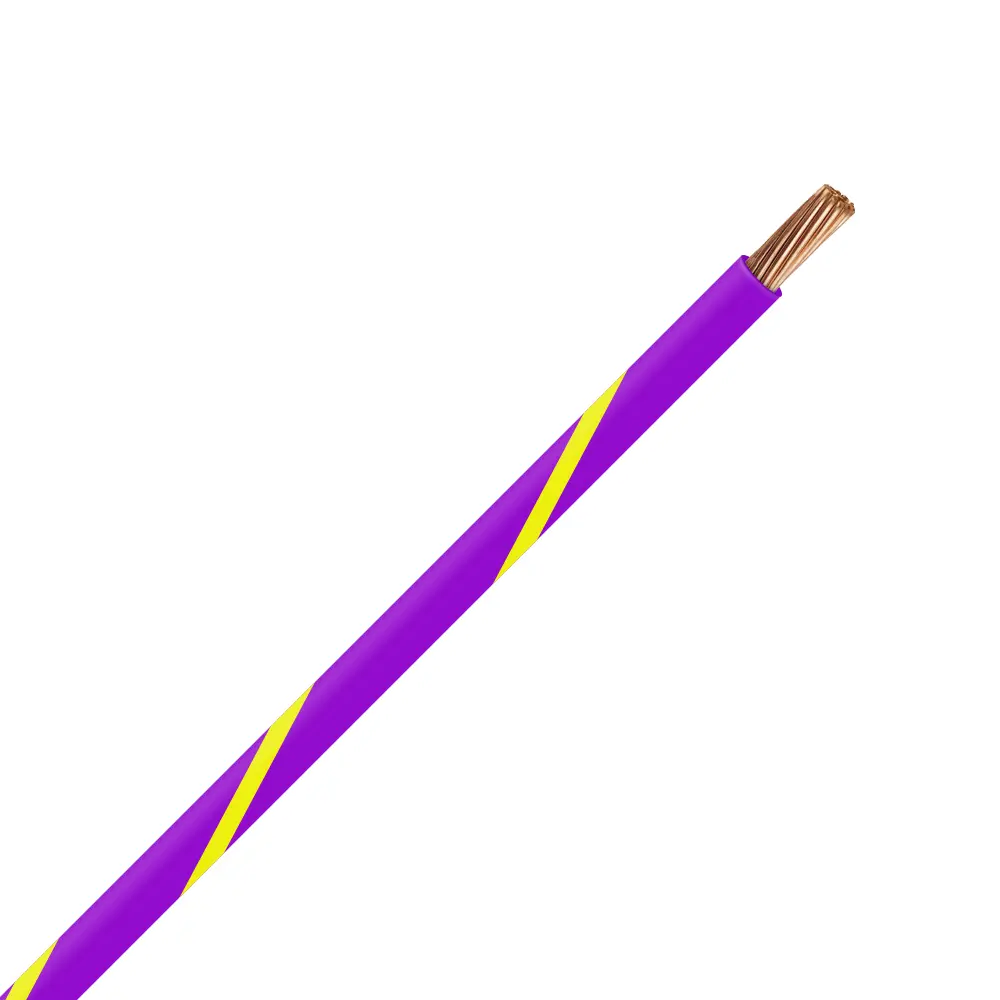 TXL 18 PURPLE/YELLOW STRIPED WIRE