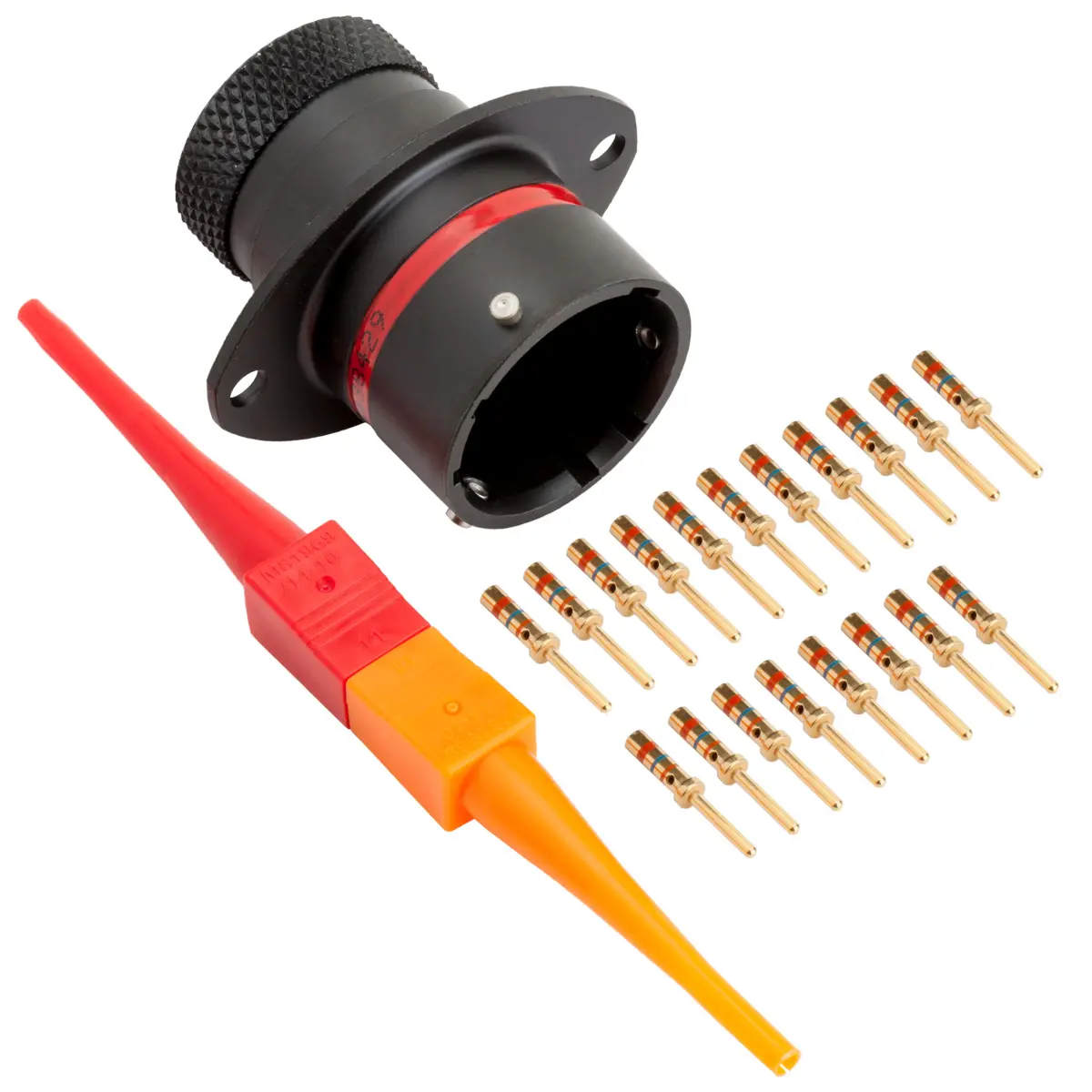 AS,19 WAY,FLG,PIN,N KEY,RED