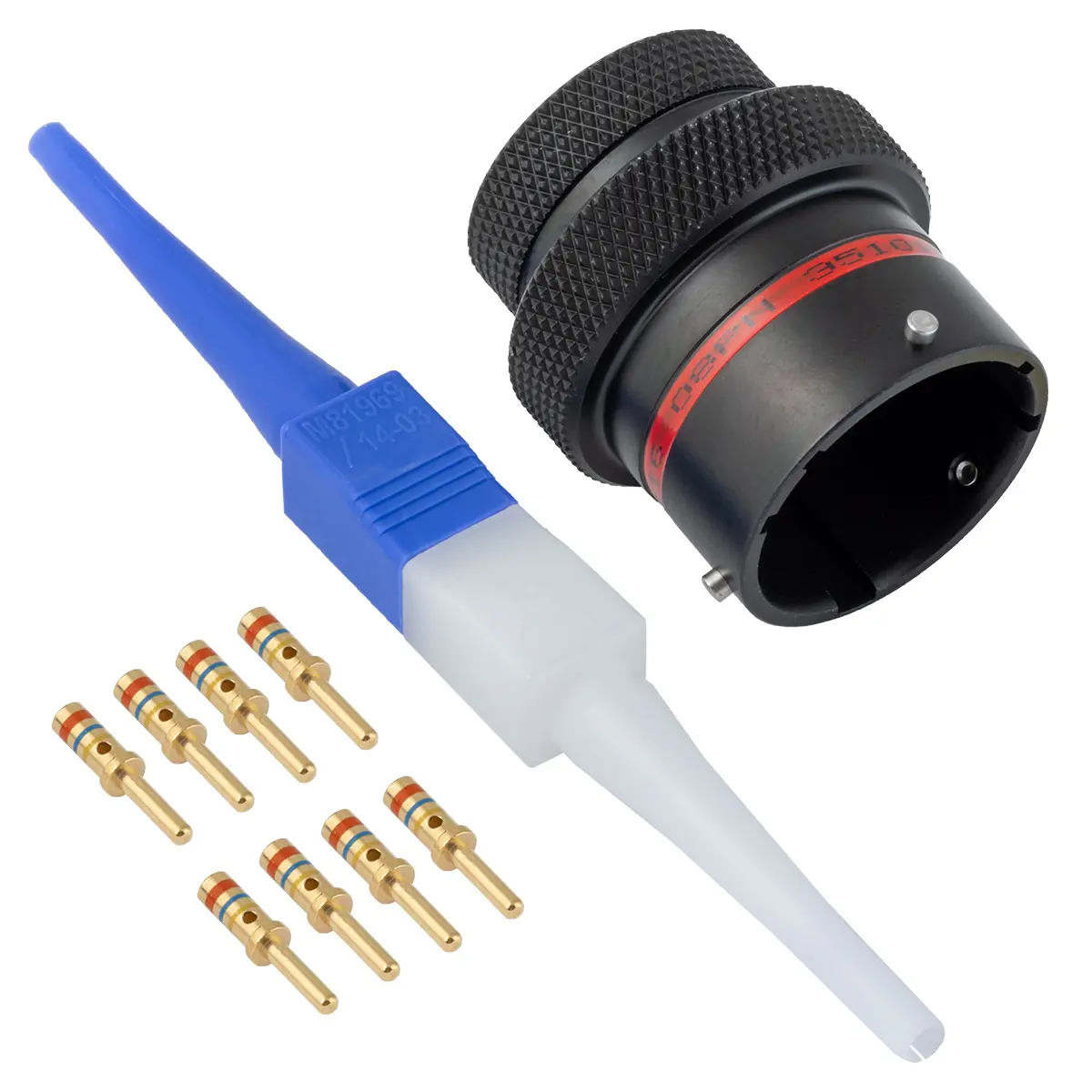 AS,8 WAY,INLINE,PIN,N KEY,RED