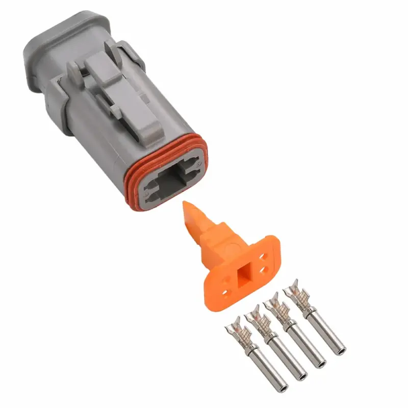 DT 4 Way Plug Assy Stamped Nickle Shrink Boot
