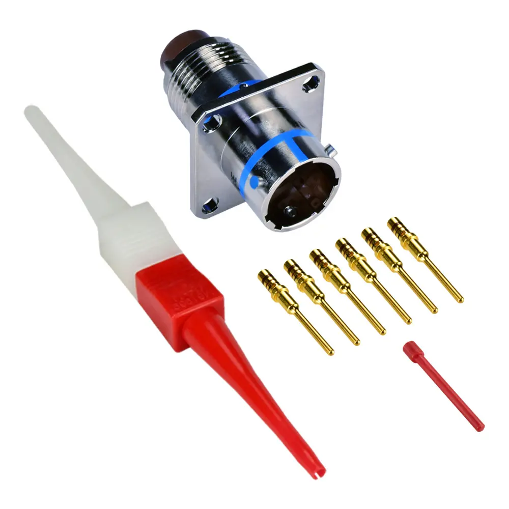 6 WAY FLANGED CONNECTOR RECEPTACLE-PIN