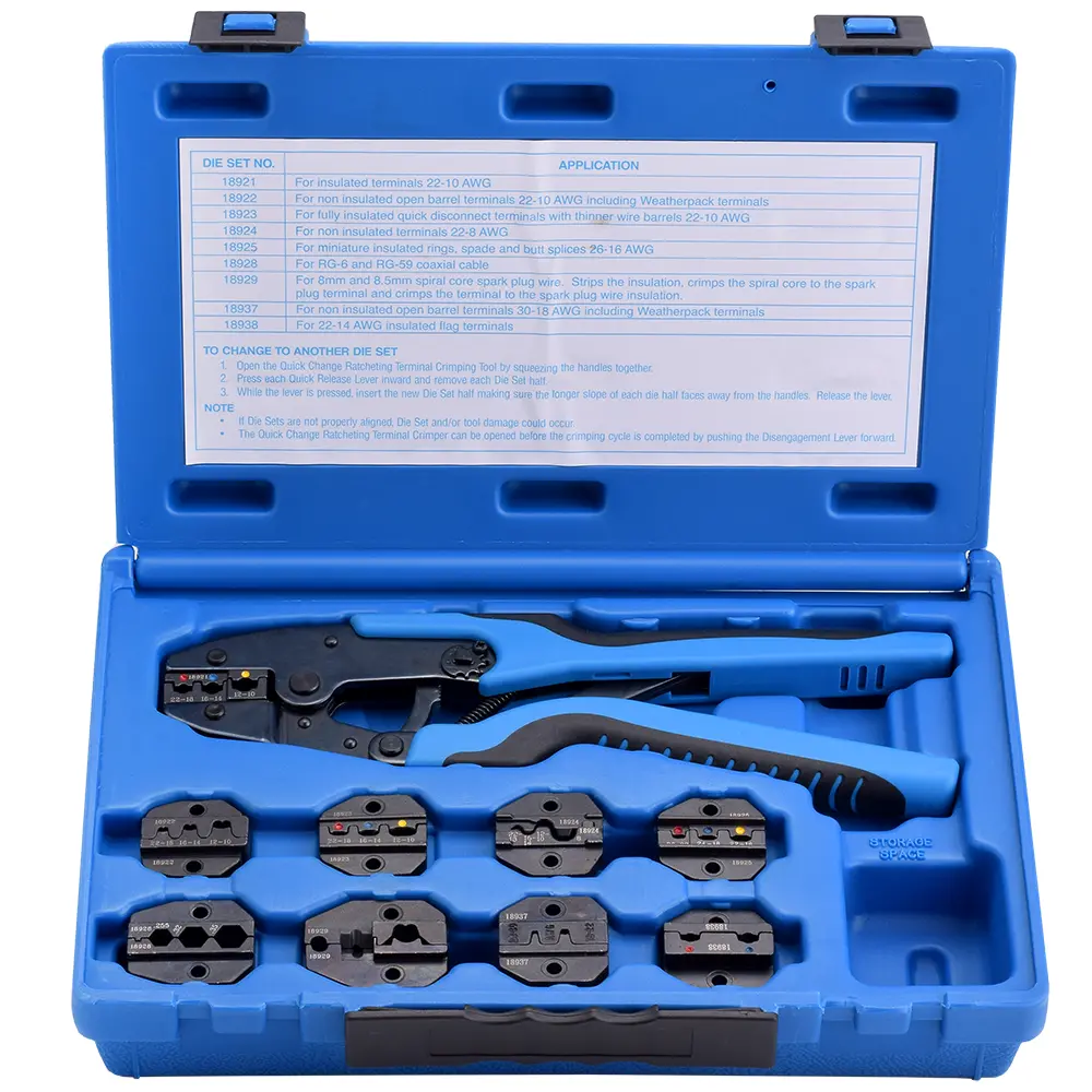 QUICK CHANGE RATCHETING CRIMPING Kit with 9 Die Sets - 18980, image 1 of 4