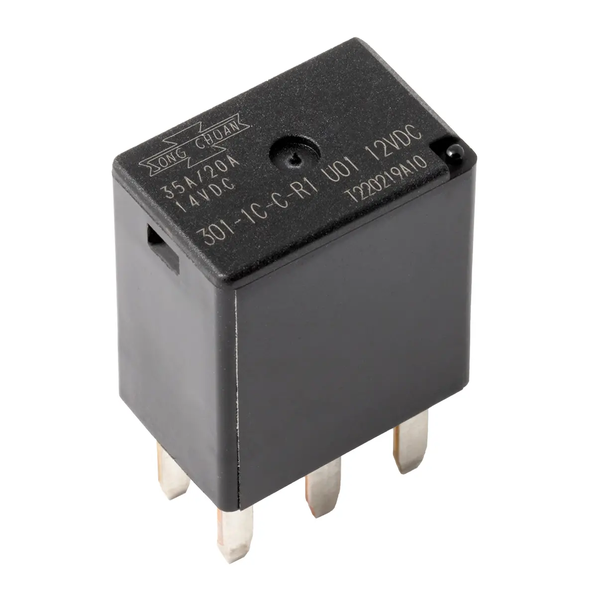 35 Amp SPDT,5 Pin,12 VOLT Relay ISO 280 Mini ,RESISTOR - 301-1C-C-R1-U01-12VDC, image 1 of 2