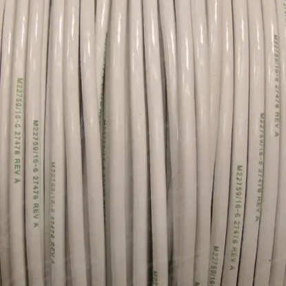 M22759/16-6-9 White Wire Tefzel 6 AWG