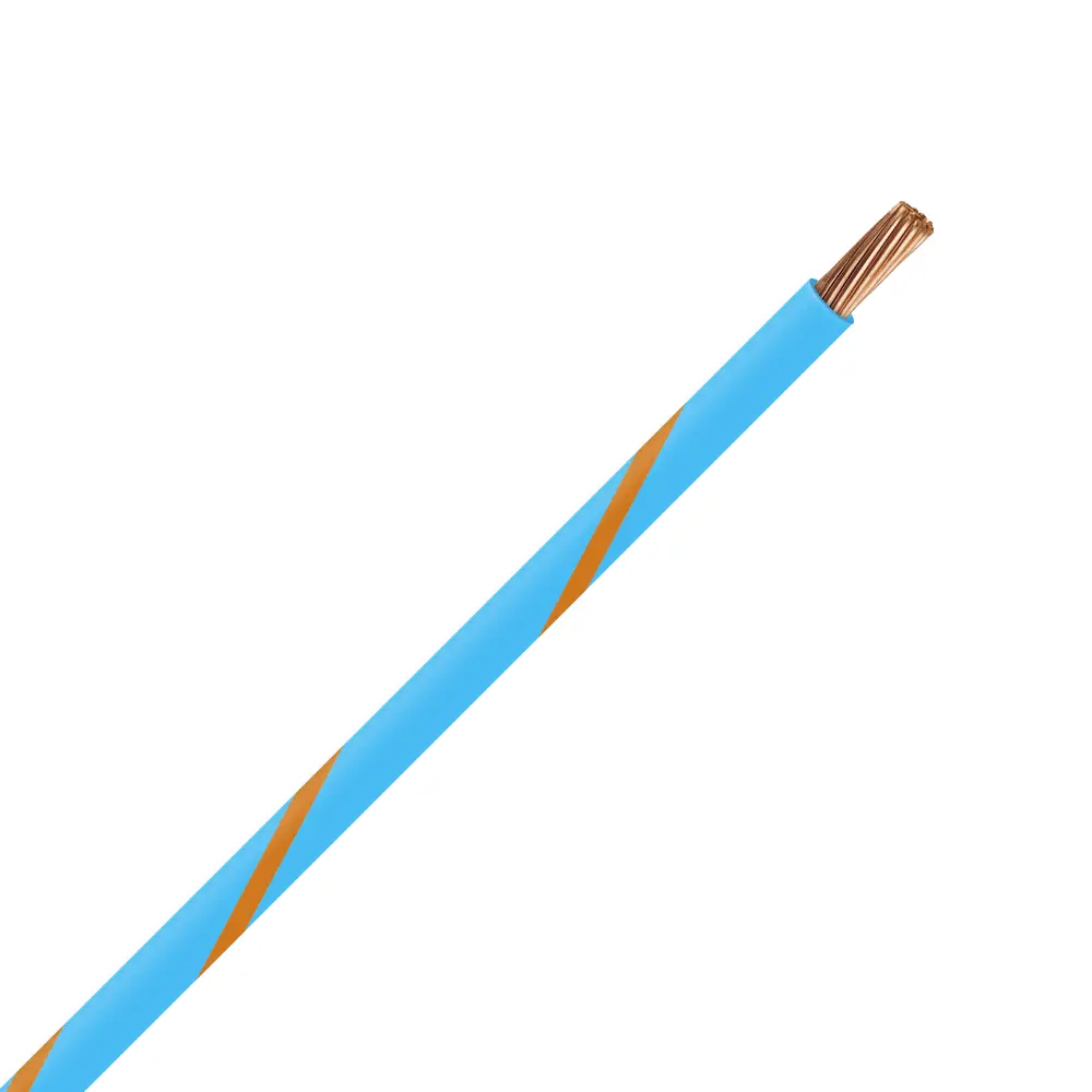 TXL 18 Light Blue/Orange Striped Wire - TXL-18-LB3