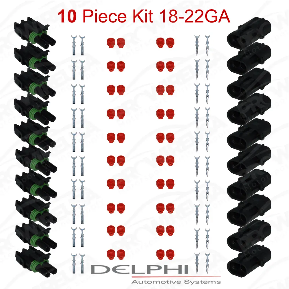 Weather-Pack 2 Way 18-22 Ga 10 PCKit - WP2-18-22-10PC