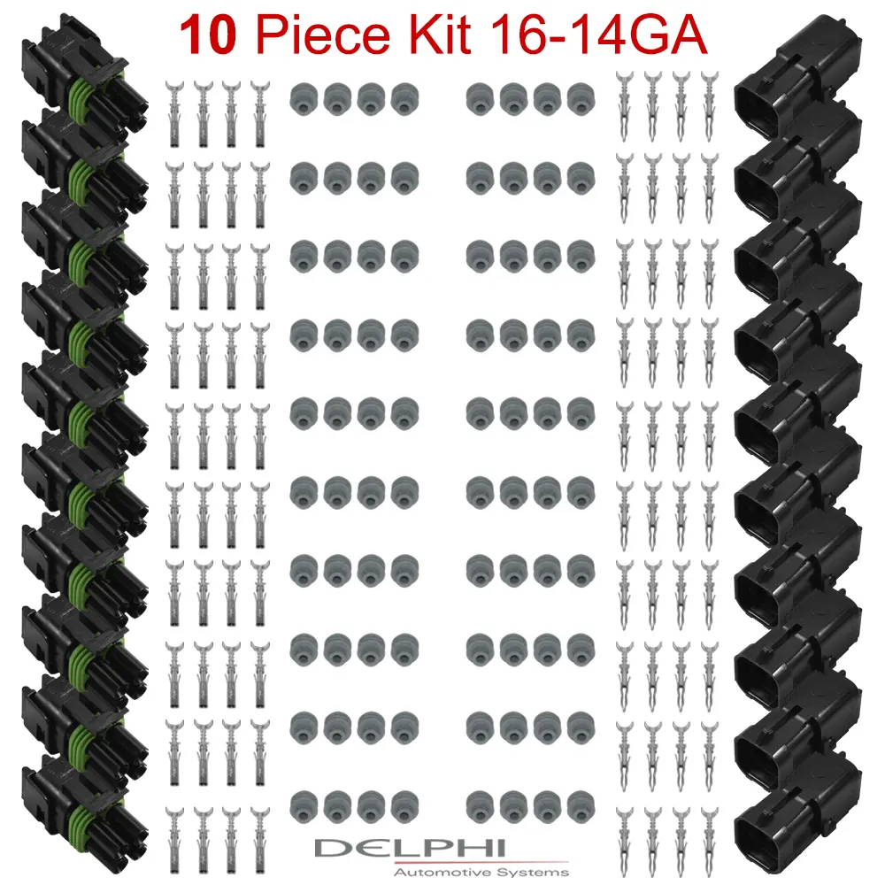 Weather-Pack 4 Way 16-14 Ga 10 PCKit-SQR - WP4-SQR-16-14-10PC