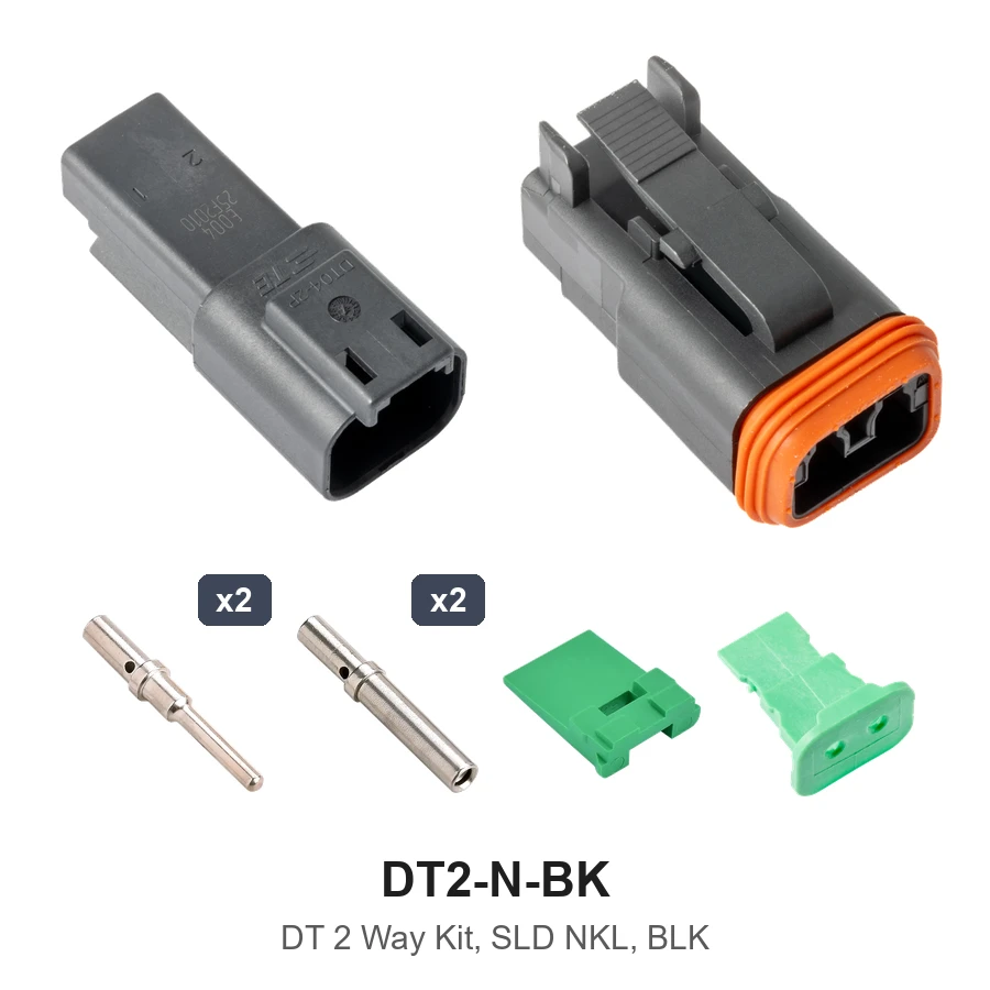 Deutsch DT 2 Way Kit Solid Nickel Black - DT2-N-BK