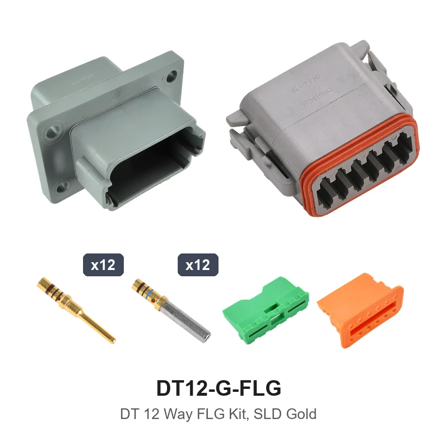 DT 12 Way Flanged Kit Solid Gold - DT12-G-FLG