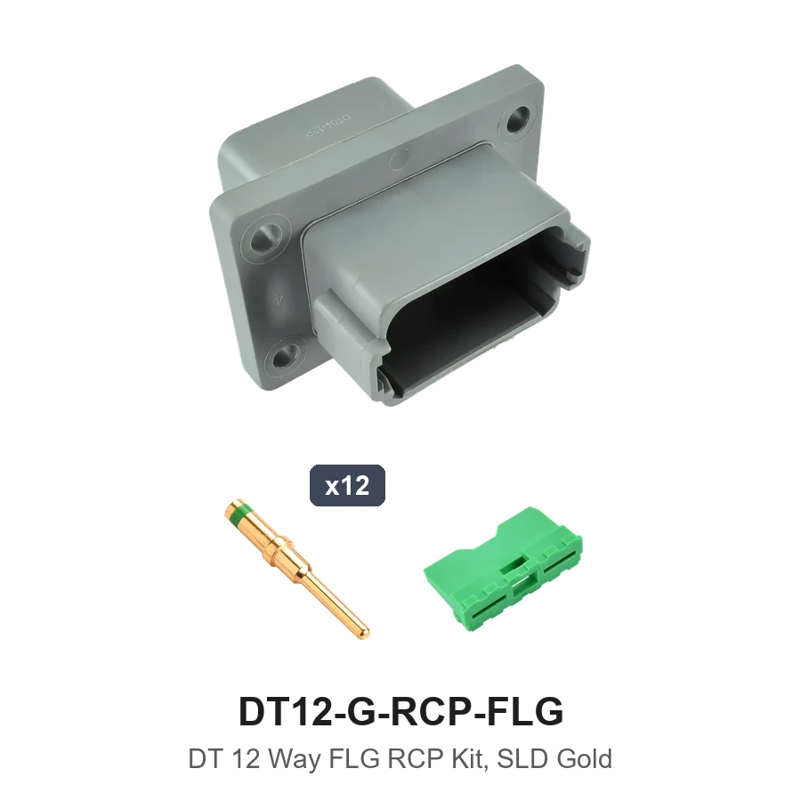DT 12 Way Flanged Kit Solid Gold 16-14 Recep - DT12-G-RCP-FLG