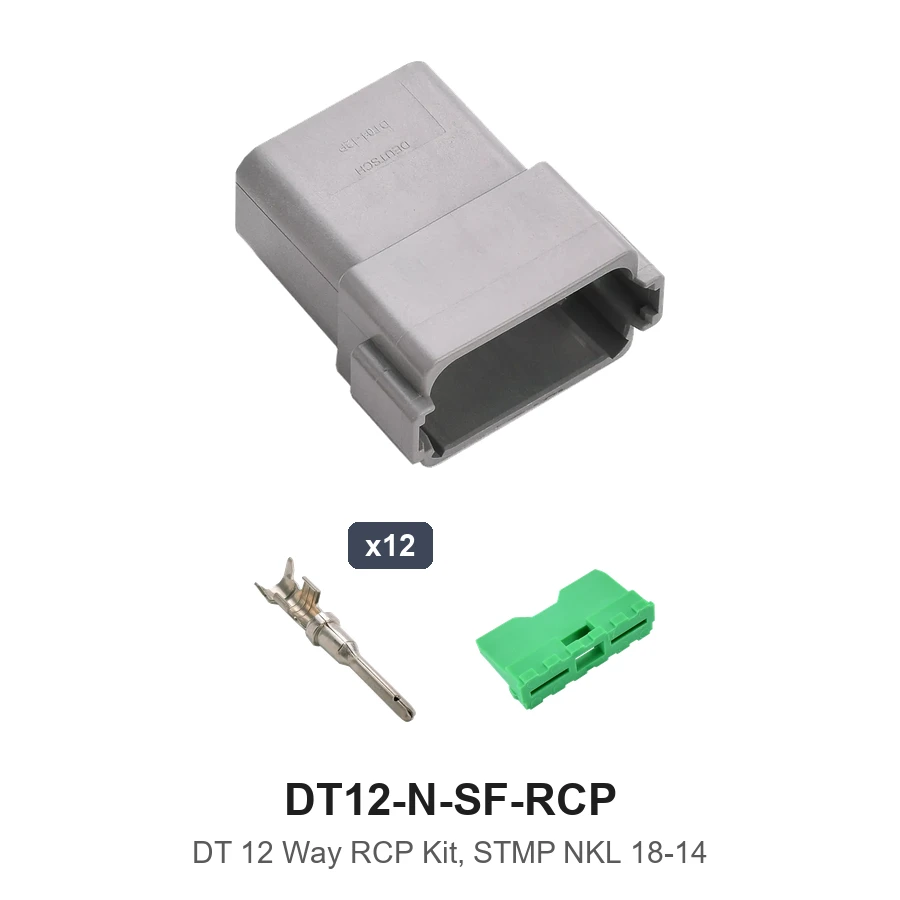 DT 12 Way Kit Stamped Nickel Recep - DT12-N-SF-RCP