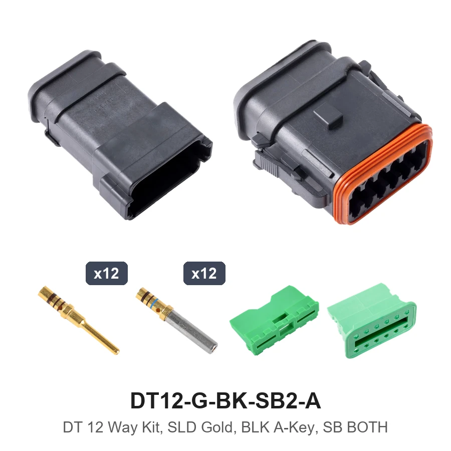 DT 12 Way Kit, SLD Gold, BLK A-KEY, SB Both - DT12-G-BK-SB2-A