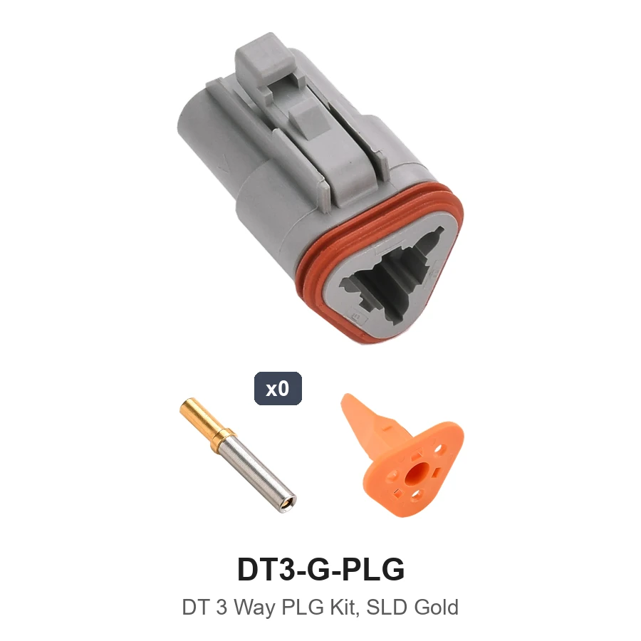 DT 3 Pin Plug Kit Solid Gold - DT3-G-PLG