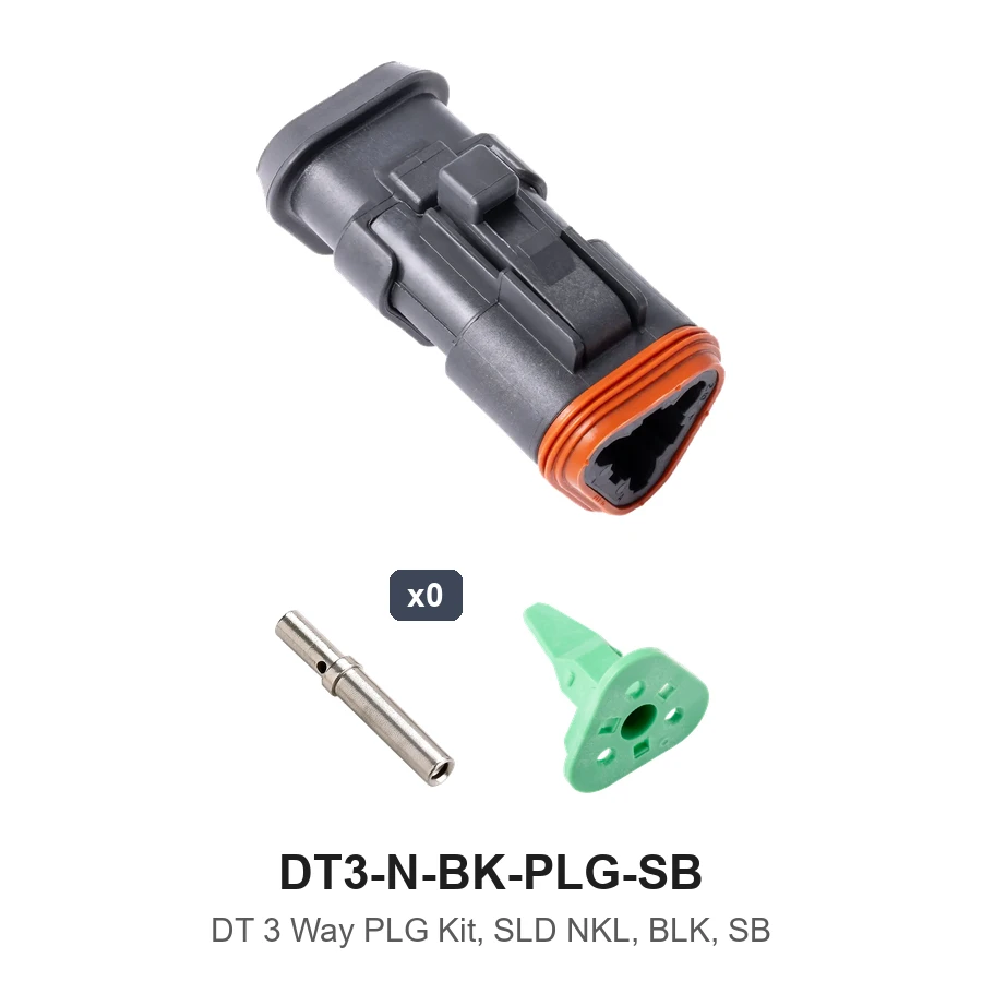 DT 3 Way PLG Kit, SLD NKL, BLK, SB - DT3-N-BK-PLG-SB