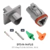 DT 3 Way Receptacle Kit Solid Nickel 16-14 - DT3-N-14-FLG