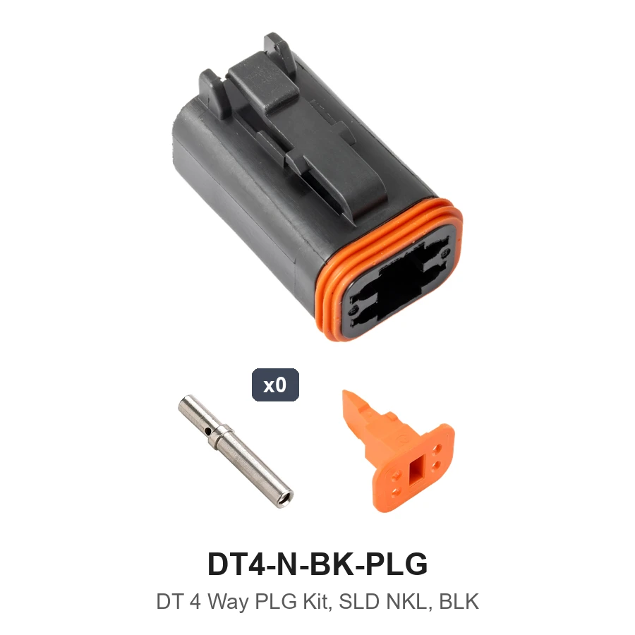 DT 4 Way Black Plug Kit Solid Nickel - DT4-N-BK-PLG