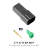 DT 4 Way Black Receptacle Kit Solid Gold 16-14 - DT4-G-14-BK-RCP