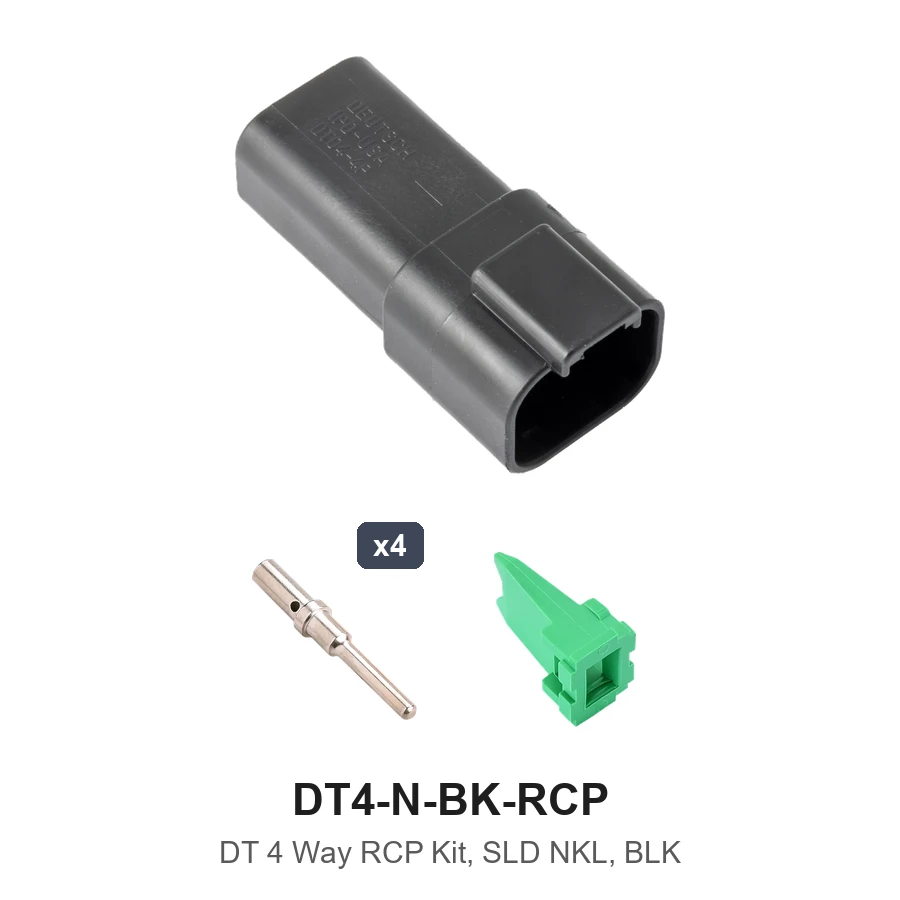 DT 4 Way Black Receptacle Kit Solid Nickel - DT4-N-BK-RCP