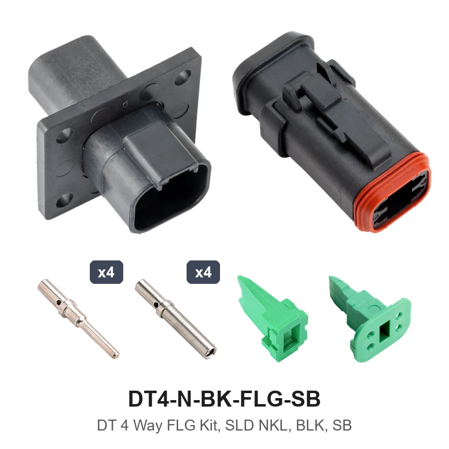 DT 4 Way FLG Kit, SLD NKL, BLK, SB - DT4-N-BK-FLG-SB