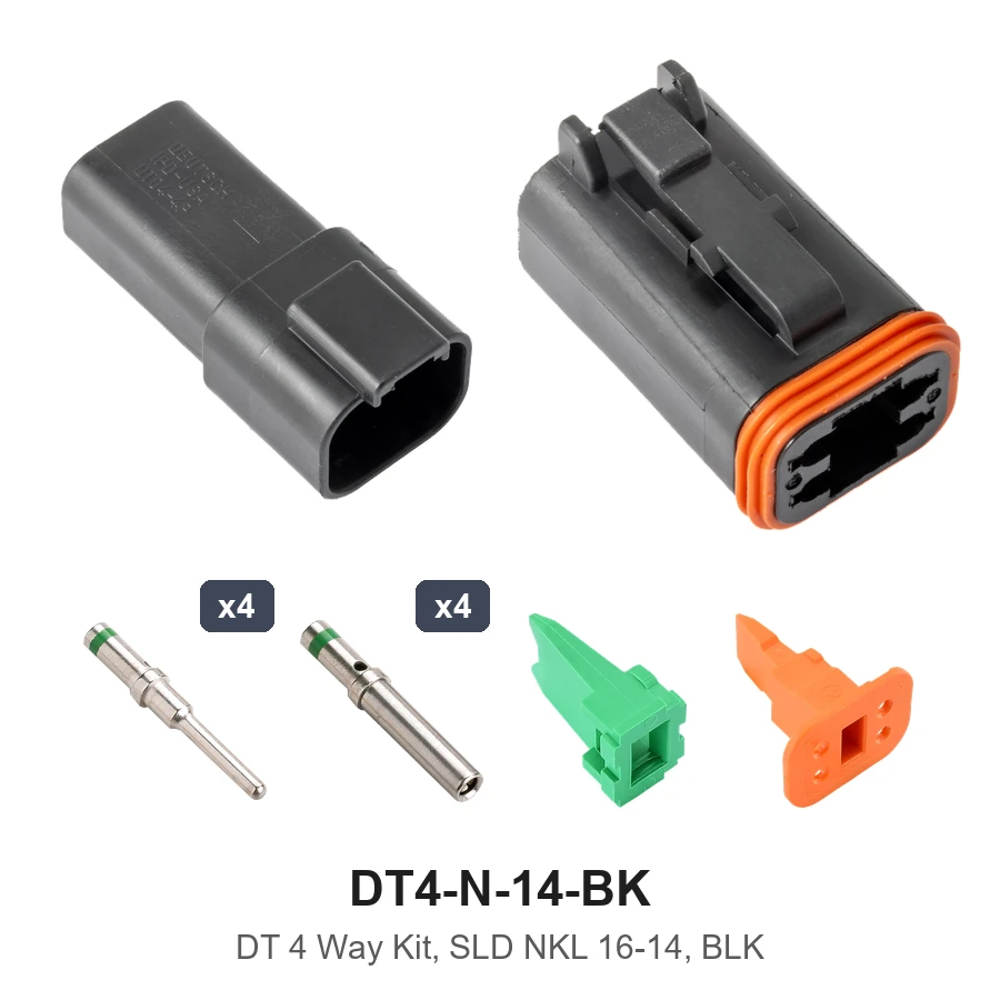 DT 4 Way Kit Solid Nickel 16-14 Black - DT4-N-14-BK