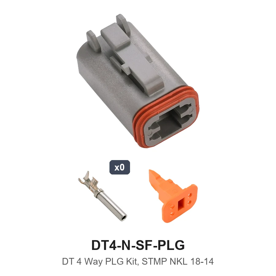 DT 4 Way Plug Assy Stamped Nickel - DT4-N-SF-PLG