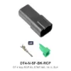 DT 4 Way Receptacle Assy Stamped Nickel Black - DT4-N-SF-BK-RCP