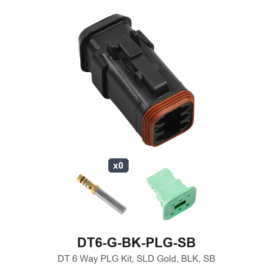 DT 6 Way PLG Kit, SLD Gold, BLK, SB - DT6-G-BK-PLG-SB