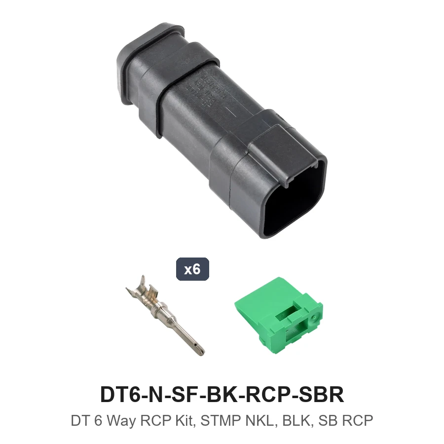 DT 6 Way RCP Kit, STMP NKL, BLK, SB RCP - DT6-N-SF-BK-RCP-SBR