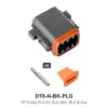 DT 8 Pin Plug Kit Nickel Solid Black - DT8-N-BK-PLG