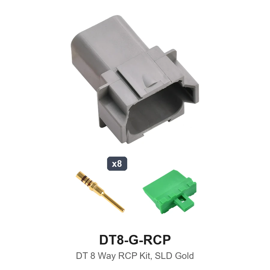 DT 8 Pin Receptacle Conn Kit Solid Gold - DT8-G-RCP