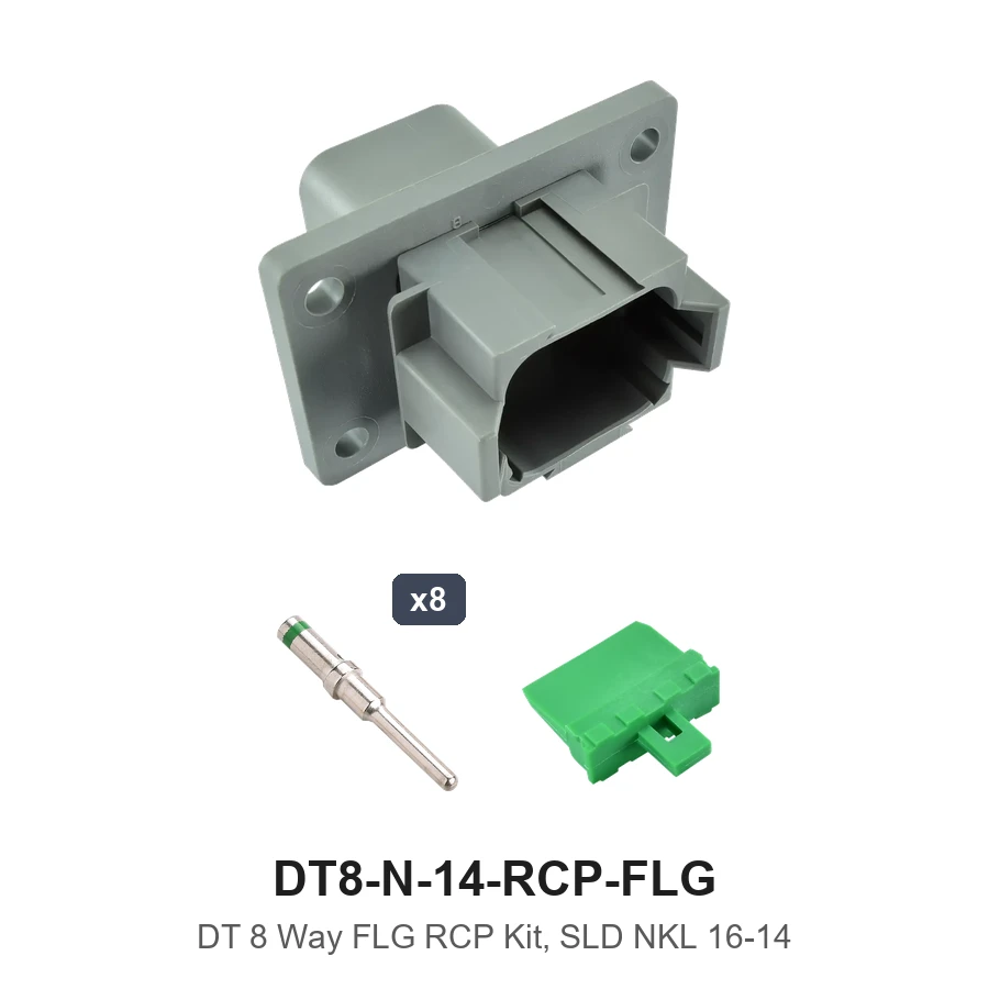 DT 8 Way Flanged Kit Nickel 16-14 Solid Recep - DT8-N-14-RCP-FLG
