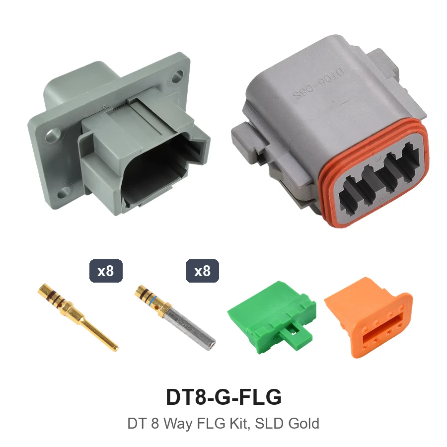 DT 8 Way Flanged Kit Solid Gold - DT8-G-FLG