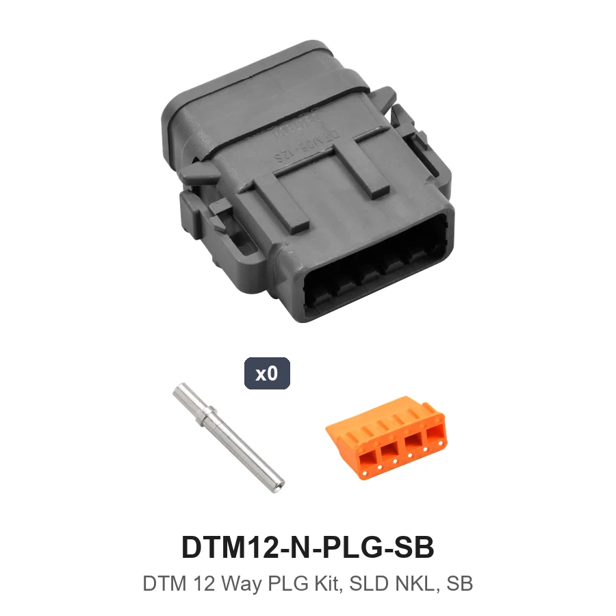 DTM 12 Way Plug Kit Nickel Solid SB - DTM12-N-PLG-SB