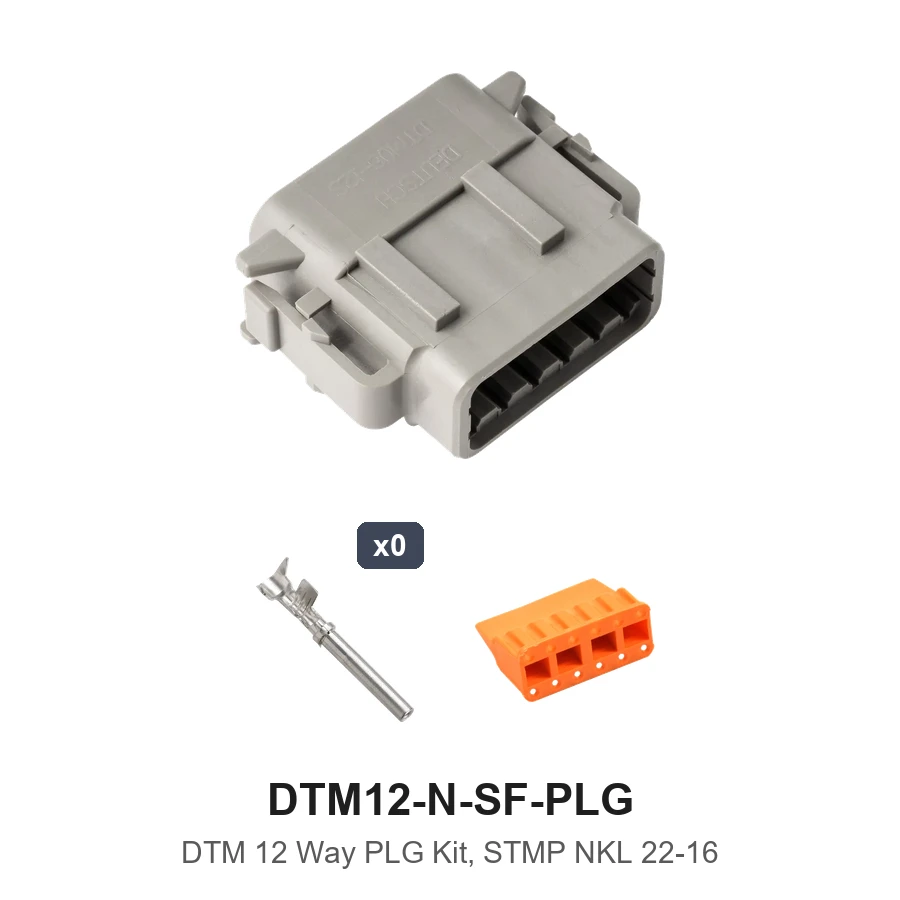 DTM 12 Way Plug Kit Nickel Stamped - DTM12-N-SF-PLG