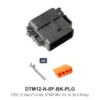 DTM 12 Way Plug Kit Nickel Stamped Black - DTM12-N-SF-BK-PLG