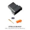 DTM 12 Way Receptacle Kit Gold Solid Black - DTM12-G-BK-RCP