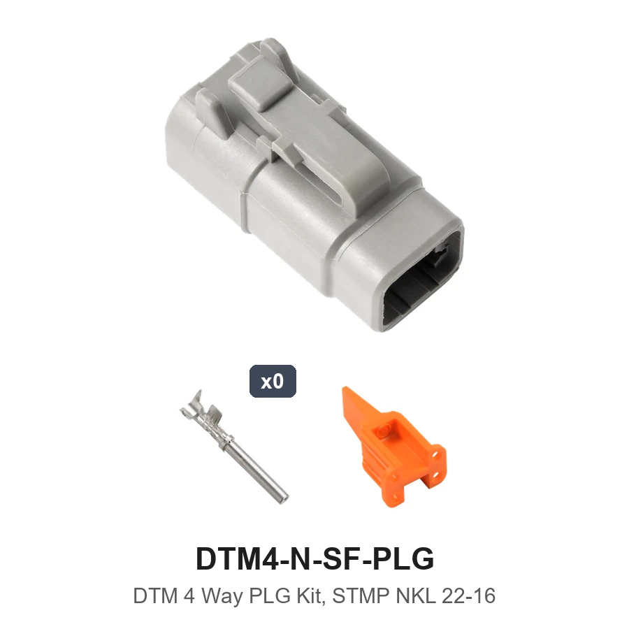 DTM 4 Way Plug Kit Nickel Stamped - DTM4-N-SF-PLG