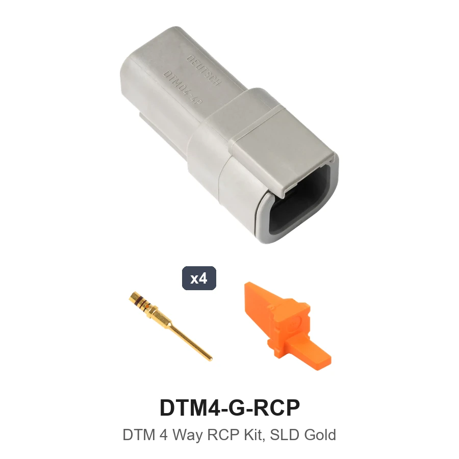 DTM 4 Way Receptacle Kit Gold Solid - DTM4-G-RCP