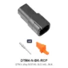DTM 4 Way Receptacle Kit Nickel Solid Black - DTM4-N-BK-RCP